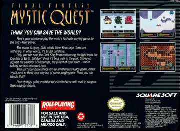 Final Fantasy - Mystic Quest (USA) (Rev 1) box cover back